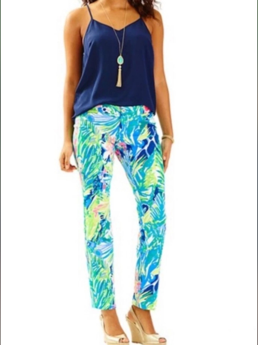Lilly Pulitzer Kelly Skinny Ankle Pant In Multi Purrfect 4 preppy